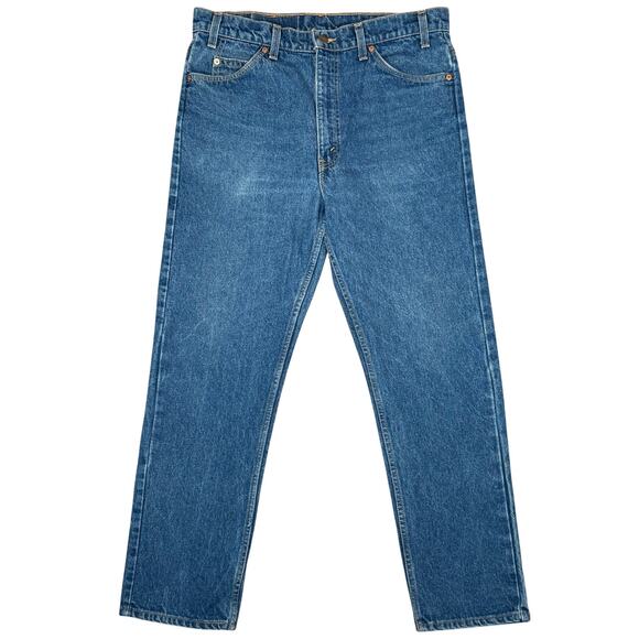 Vintage Levi's 505 Orange Tab Dark Blue Wash 1997 Jeans 90s Fits Size 36 x 29 - Picture 1 of 8